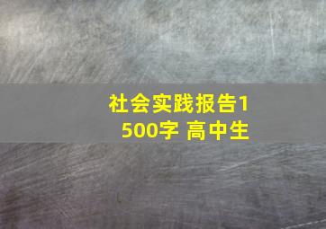 社会实践报告1500字 高中生